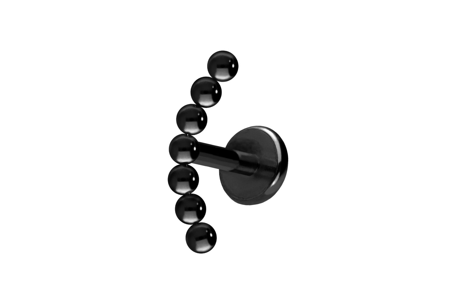 Titan Labret Piercing mit Push Fit 7 KUGELN
